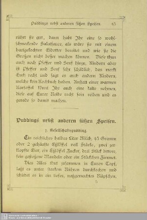 Puddings nebst anderen süßen Speisen