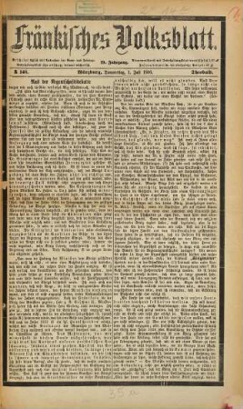Fränkisches Volksblatt. Ausg. 000 : Tageszeitung für Unterfranken. 19. 1886, 7 - 12