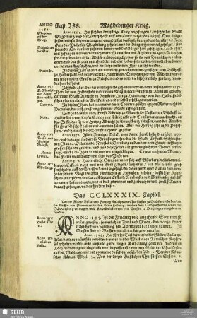 Das CCLXXXIX. Capitel
