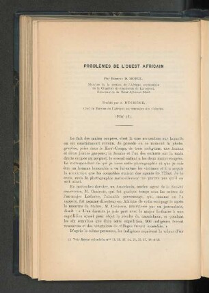 Problèmes de l´Ouest-Africain, par Edmund Morel, traduit de l´anglais par M. A. Duchêne, chef du bureau de l´Afrique au Ministère des Colonies (suite).