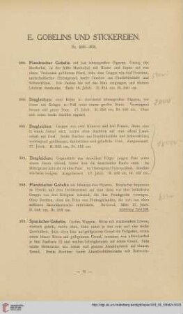 E. Gobelins und Stickereien (Nr. 288-303)
