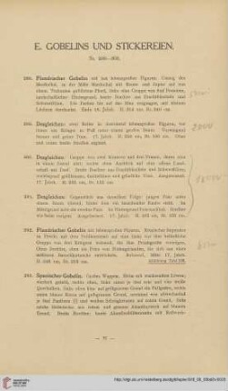 E. Gobelins und Stickereien (Nr. 288-303)