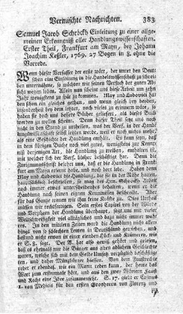 Einleitung zu einer allgemeinen Erkenntniß aller Handlungswissenschaften. T.1.