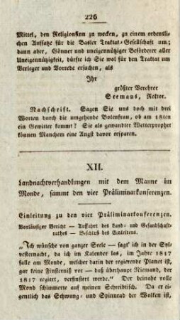 XII. Landnachtverhandlungen mit dem Manne im Monde, ...