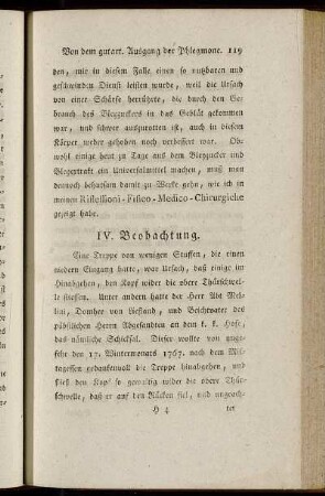 IV. Beobachtung.