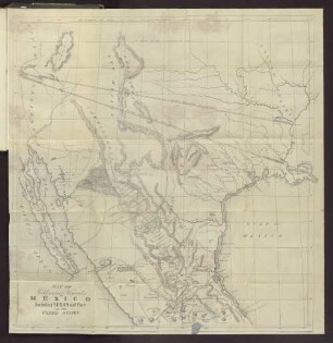 Map of Gilliam's Travels in Mexico Including Texas and Part of the United States.