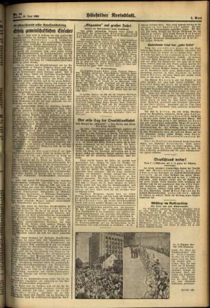 Zweite Ausgabe vom Freitag, den 10. Juni 1938.