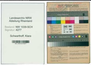 Entnazifizierung Klara Schwarthoff , geb. 07.08.1897 (Ordensschwester)