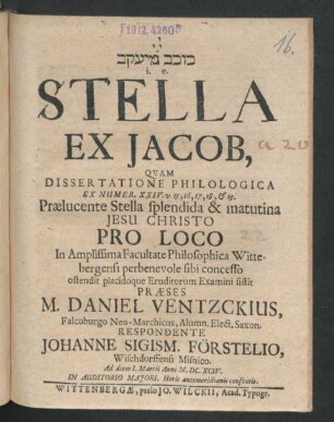 [...] i.e. Stella Ex Jacob