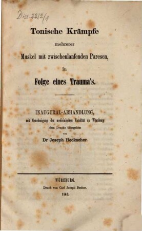Tonische Krämpfe mehrerer Muskel mit zwischenlanfenden Paresen, in Folge eines Trauma's