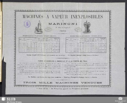 Machines A Vapeur Inexplosibles De Marinoni