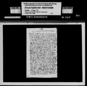 Notariatsinstrumente über die dem Stift Triefenstein in Lengfurt zustehenden Fastnachtshühner