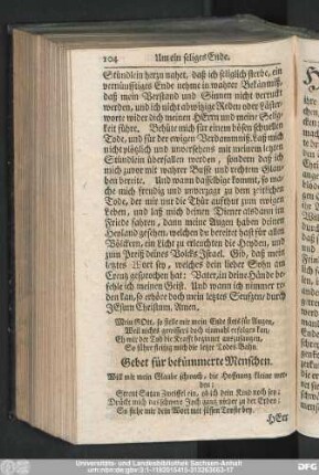 Gebet für bekümmerte Menschen.