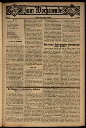 Zweite Ausgabe vom Sonntag, den 09. August 1931.