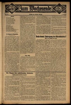 Zweite Ausgabe vom Sonntag, den 09. August 1931.