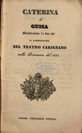 Caterina di Guisa : Melodramma in 2 atti