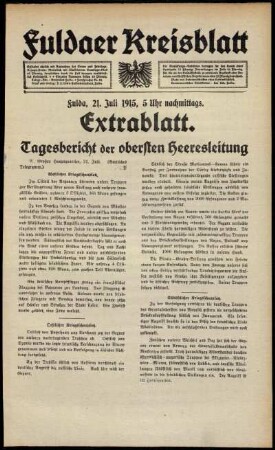 Ausgabe vom Mittwoch, den 21. Juli 1915.