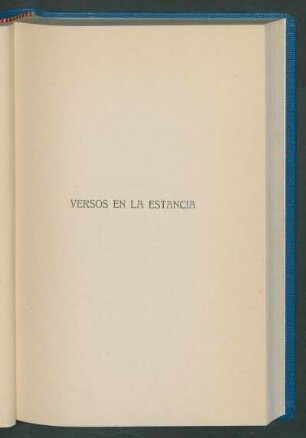 Versos en la estancia