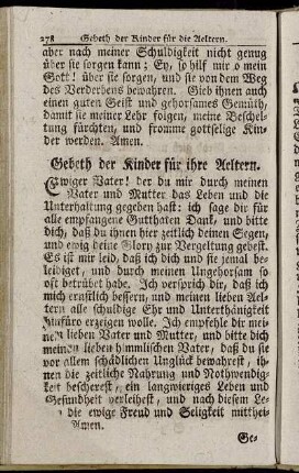 Gebeth der Kinder für ihre Aeltern