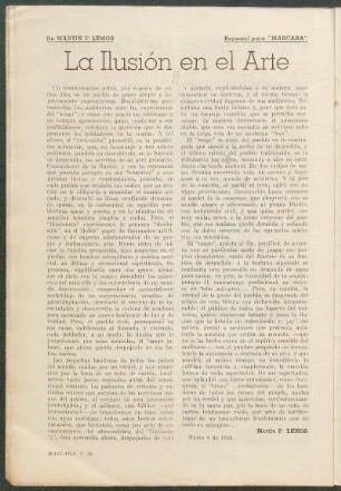 La Ilusión en el Arte : Especial para "Máscara"