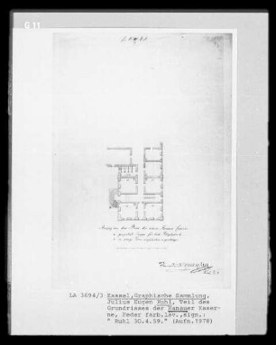 Teil des Grundrisses der Hanauer Kaserne