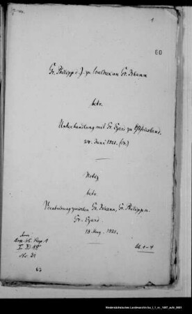 Eheschließung des Grafen Philipp zu Waldeck mit der Gräfin Margarete zu Ostfriesland