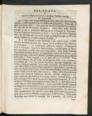 Porismata. I. Notitiae relique insunt per modum Habitus analogi & imperfecti.