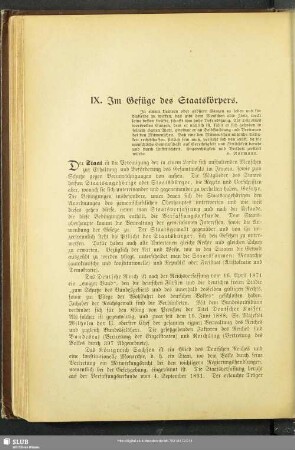 IX. Im Gefüge des Staatskörpers