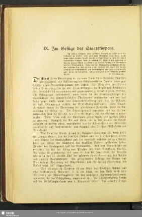 IX. Im Gefüge des Staatskörpers