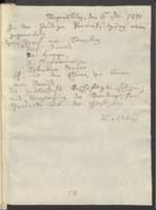 Brief von Johann Jacob Kohlhaas