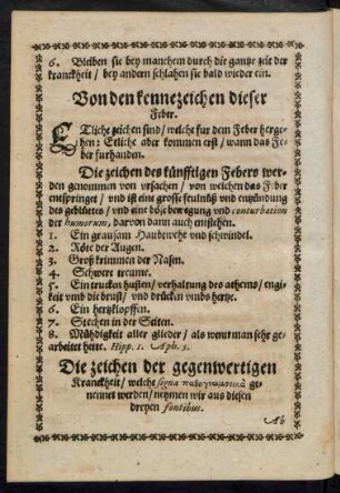 Die zeichen der gegenwertigen Kranckheit ...