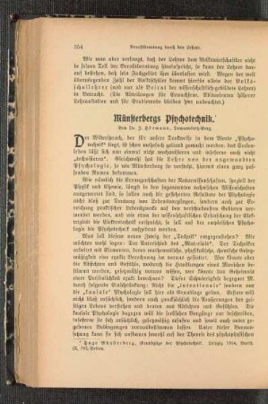 Münsterbergs Psychotechnik