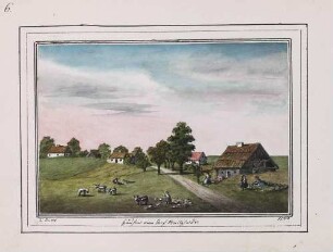 'Häuser vom Dorf Moritzfelde' Aquarell