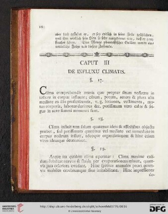 Caput III: De Influxu Climatis
