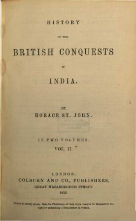 History of the British conquests in India : In two volumes. 2