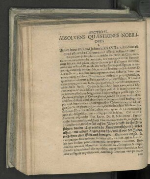 Sectio II. Absolvens Quaestiones Nobiliores