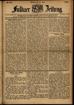 Ausgabe vom Montag, den 15. Juni 1885.