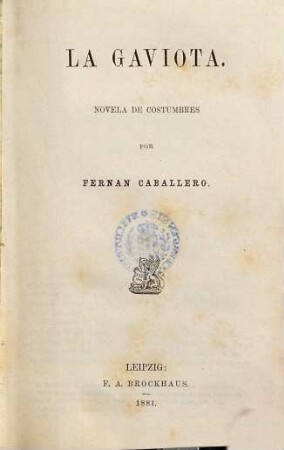 La Gaviota : novela de costumbres