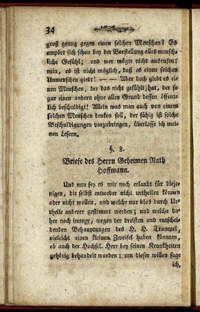 §. 8. Briefe des Herrn Geheimen Rath Hoffmann.