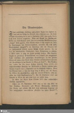 Die Wanderjahre