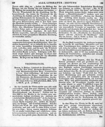Hartmann, C. F. A.: Lehrbuch der Eisenhüttenkunde. Abt. 1. Berlin: Rücker 1833