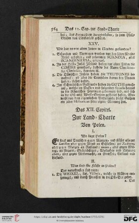 Das XII. Capitel: Zur Land = Charte von Polen