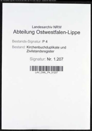 Zivilstandsregister der Stadt Iserlohn (T 1811). (Gemeinde: Iserlohn, Stadt)