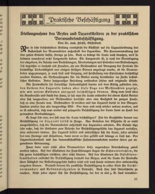 15-31, Praktische Beschäftigung - Berufliche Fürsorge für Kriegsinvalide
