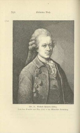 Abb. 25. Gotthold Ephraim Lessing. Nach dem Gemälde von May (1766) in der Gleimschen Sammlung