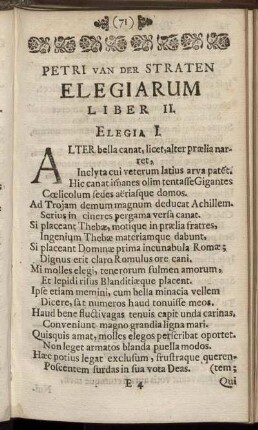[Amorum Lib. II.] Elegiarum Liber II.
