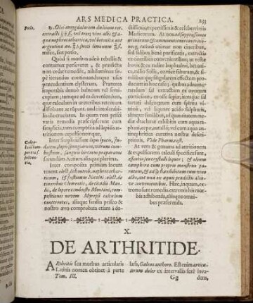 X. De Arthritide.