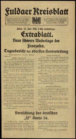 Ausgabe vom Dienstag, den 15. Juni 1915.