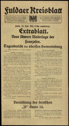 Ausgabe vom Dienstag, den 15. Juni 1915.