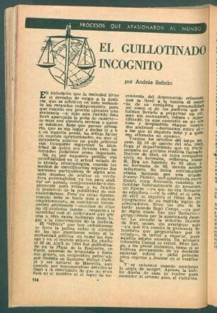 El guillotinado incógnito : Procesos que apasionaron al mundo